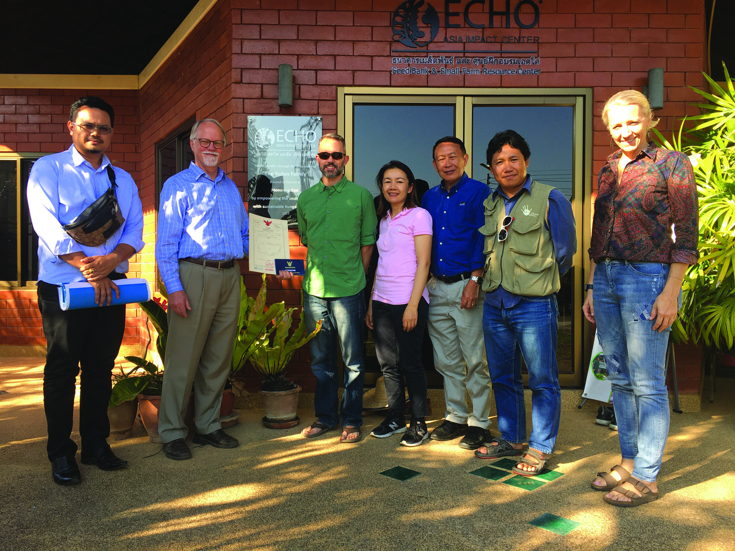 David Erickson was able to celebrate the generous donation of
land for the ECHO Asia Small Farm Resource Center with the team in
Chiang Mai, Thailand.